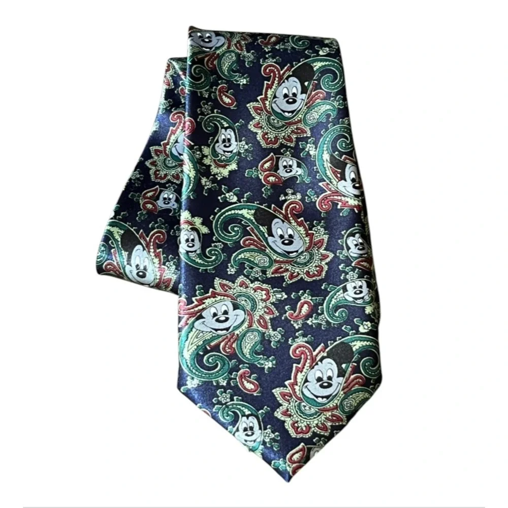 VTG LOT OF 3, Men's Neck Tie LOONEY TUNES Mickey Mouse RUDOLPH REINDEER Cartoons